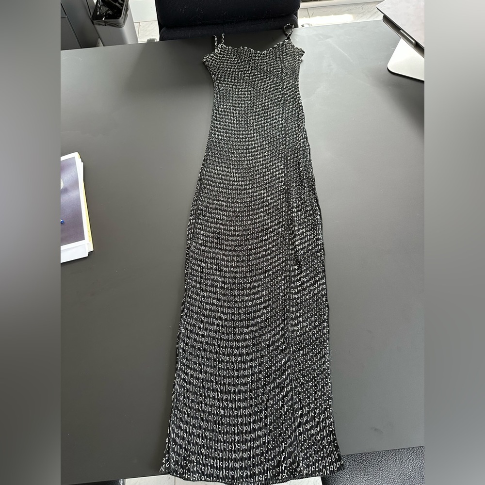 Black and white print maxi dress